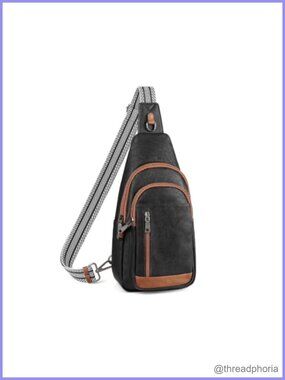 Vintage PU Anti-Theft Sling Crossbody Bag RFID Travel Purse